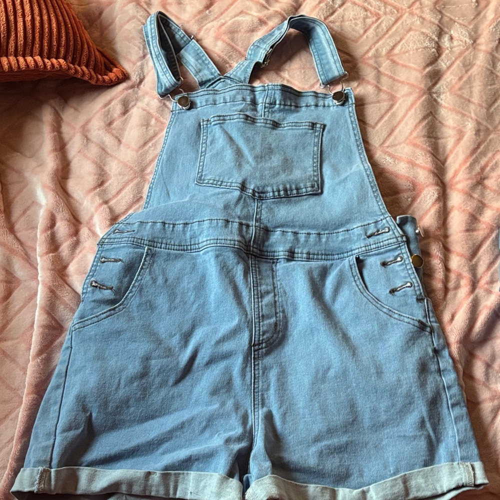 Denim Blue Women's Overall Shorts